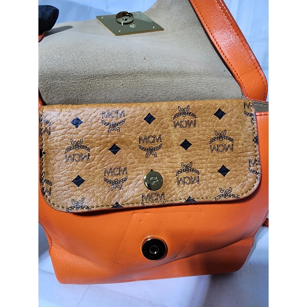 MCM Leather Crossbody/Shoulder Bag Orange - Picture 6 of 15